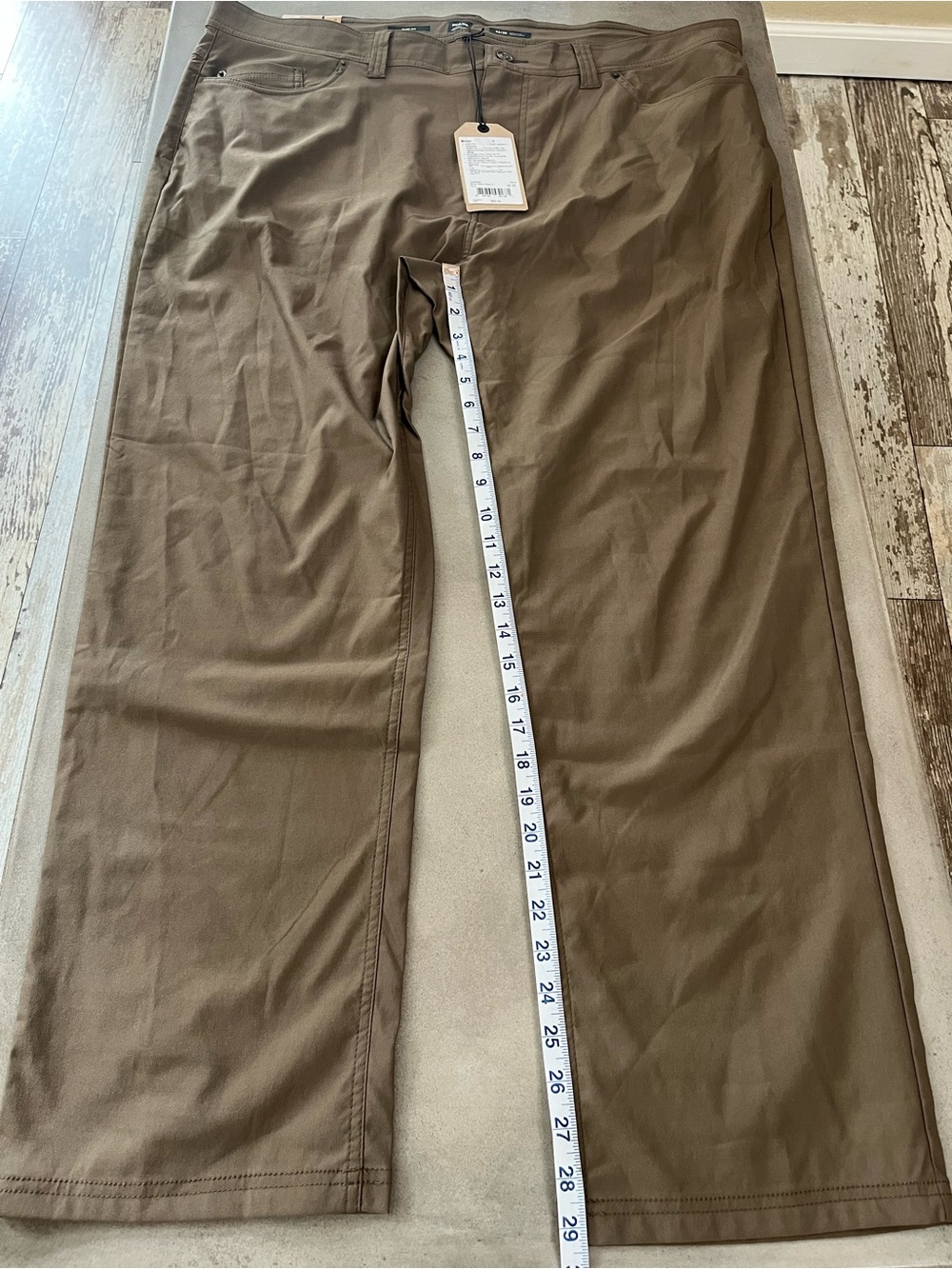 prAna Brion Slim Pant II Men’s 42x30 Mud Brown ReZion Stretch Hiking Active NWT - Picture 2 of 7